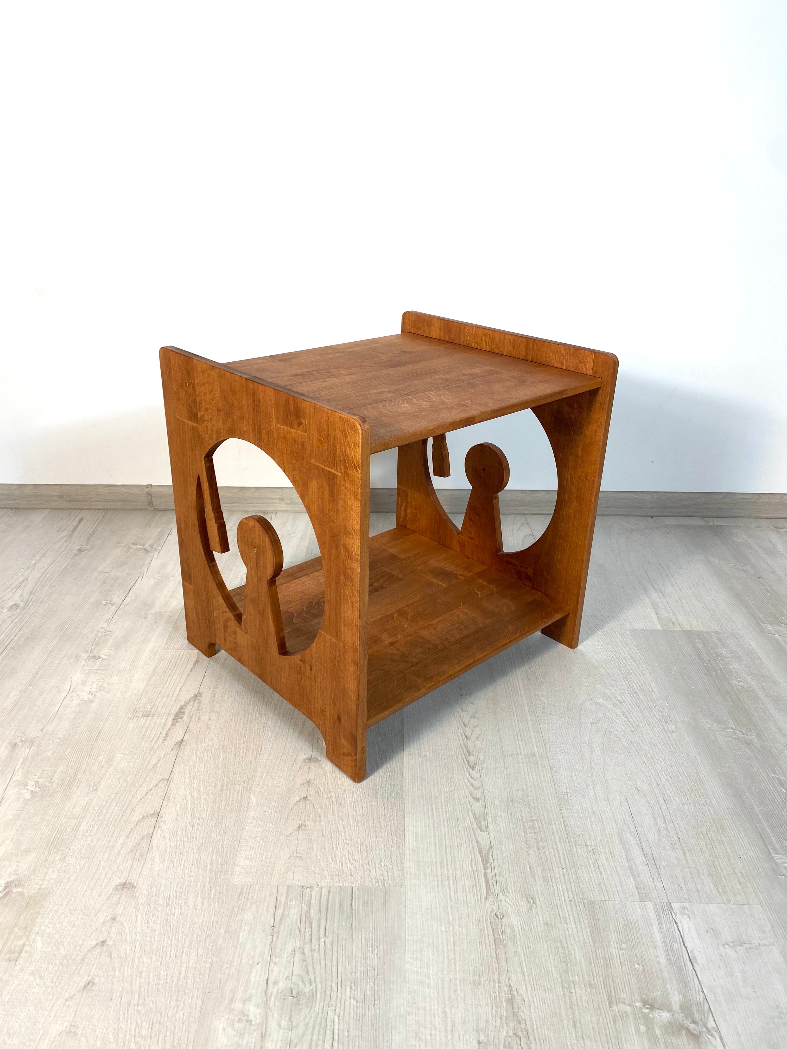 Wooden Record Player Stand with Vinyl Storage Console
