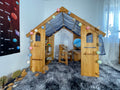 Montessori Playhouse with Double Toy Shelves & Table