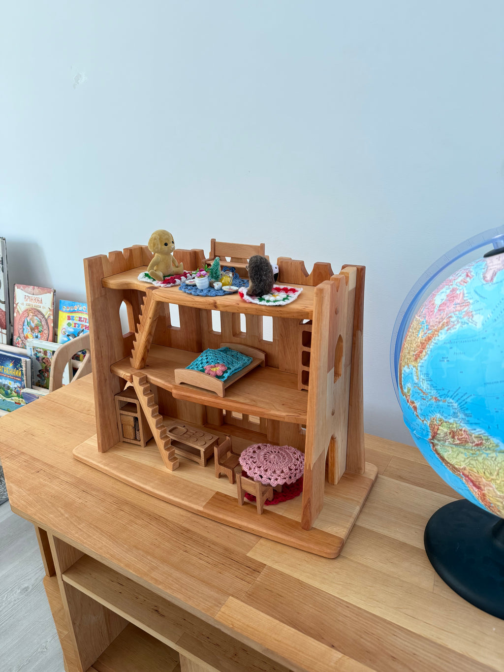 Wooden blocks castle