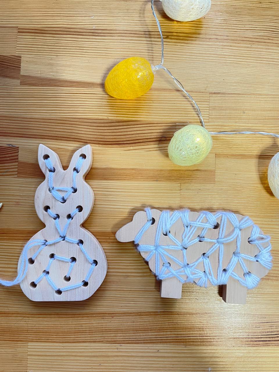 Wooden lacing education toy Easter Bunny