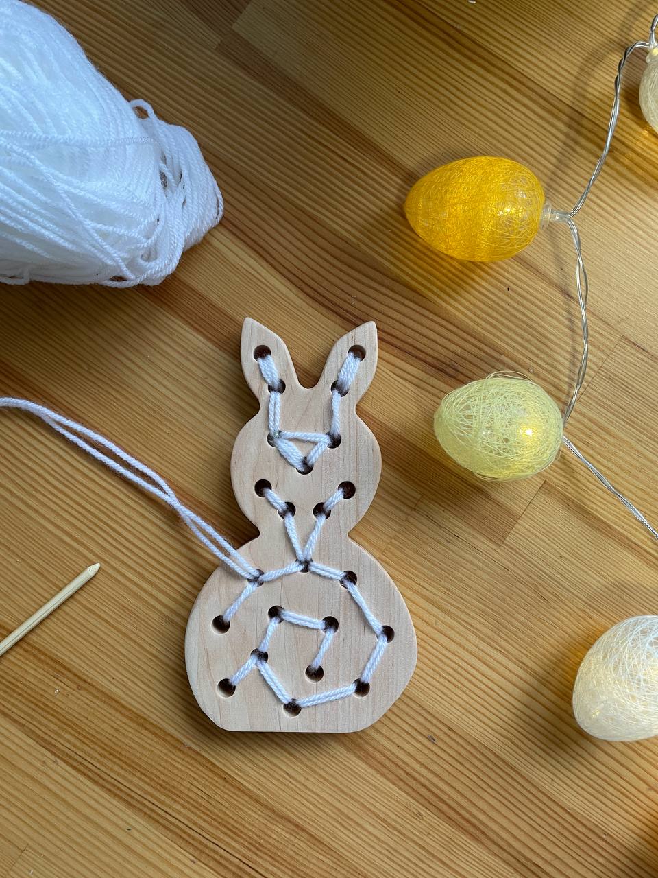Wooden lacing education toy Easter Bunny