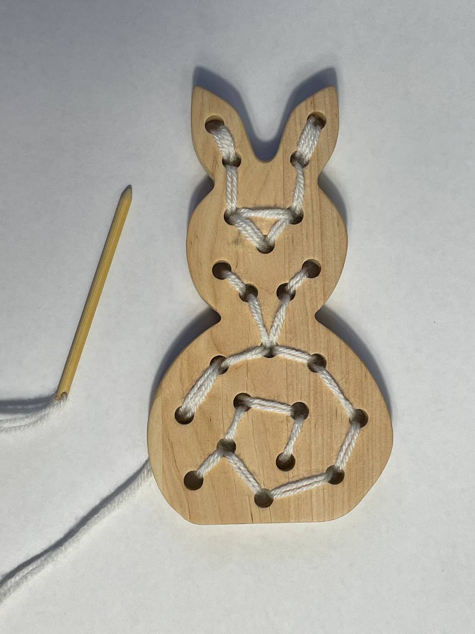 Wooden lacing education toy Easter Bunny