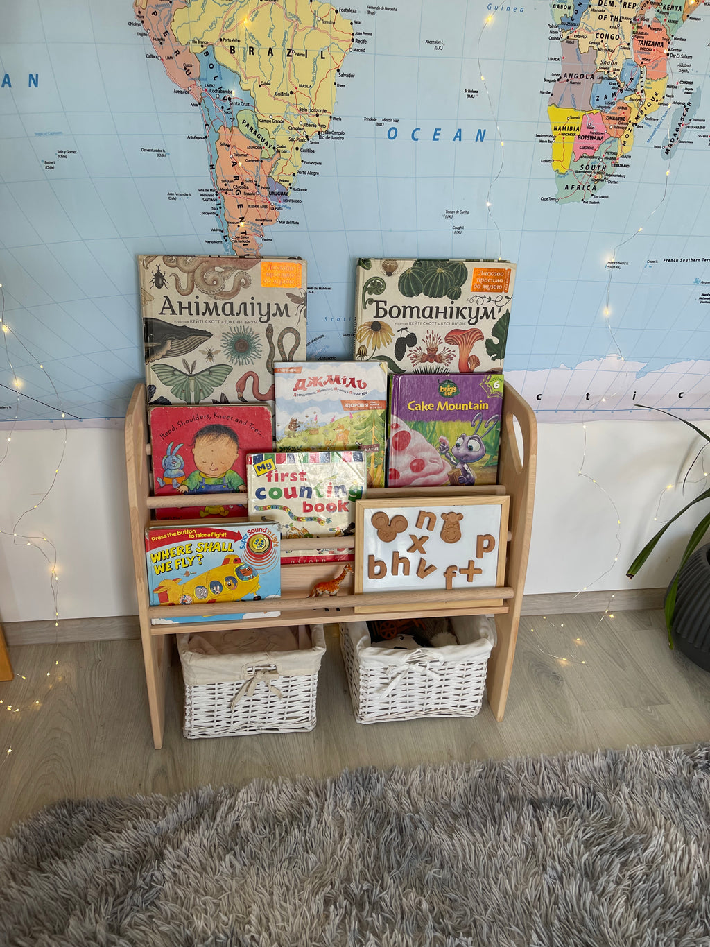 Montessori Bookshelf Furniture Wooden Storage