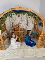 Waldorf wooden playstand with shalf for Montessori playroom
