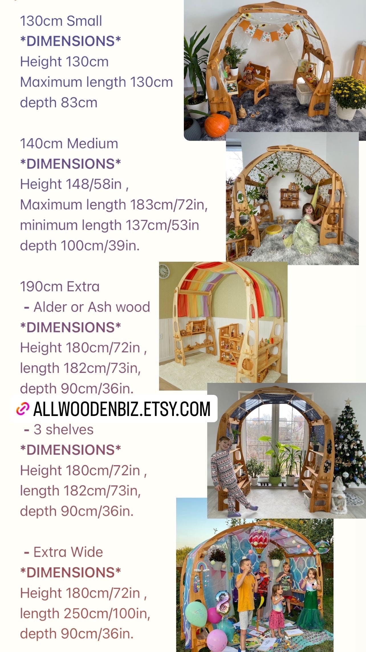 Dimensions playstand Allwooden