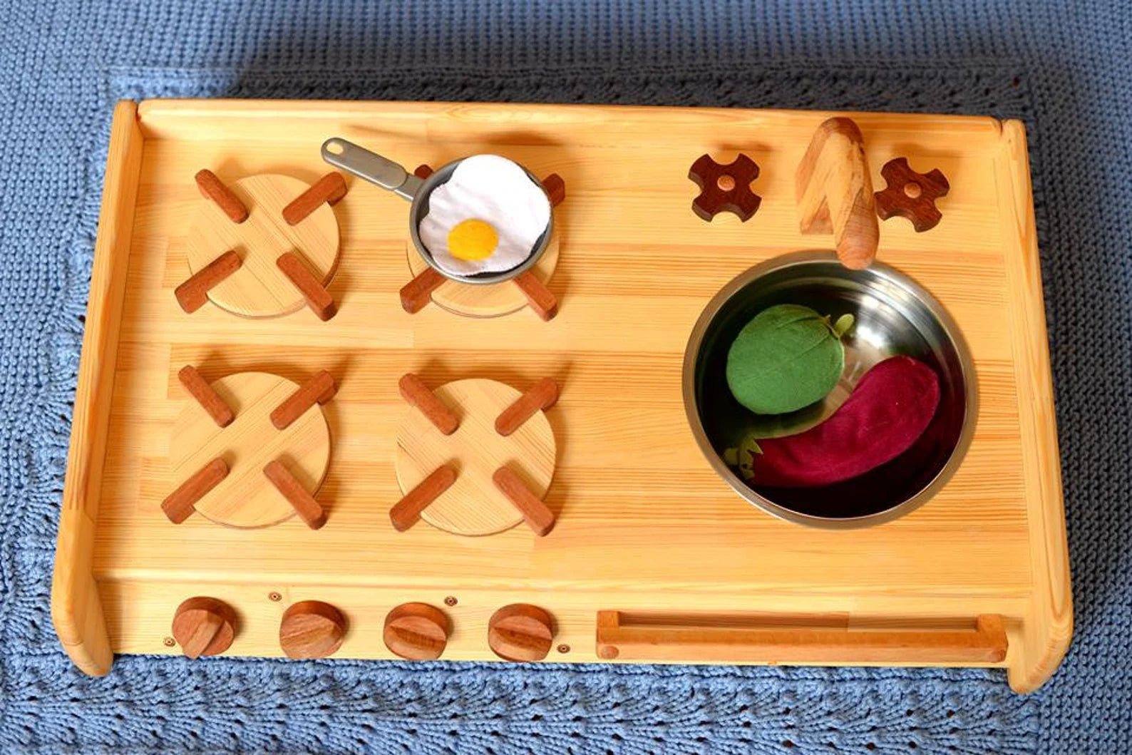 Wooden Stove and Sink Kitchen Play Set