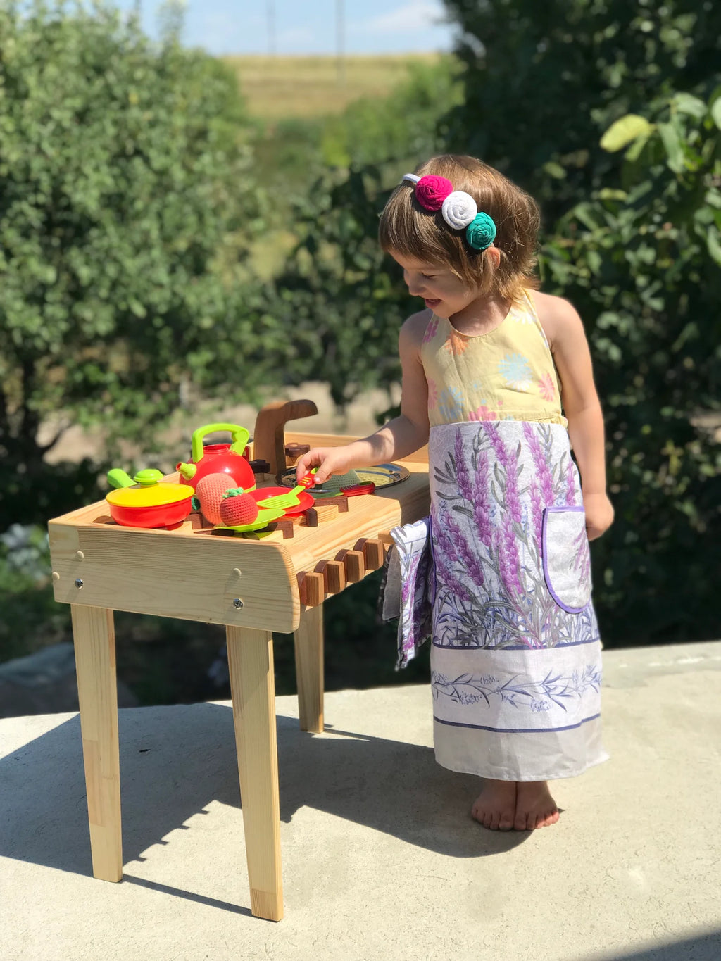 Wooden Stove and Sink Kitchen Play Set