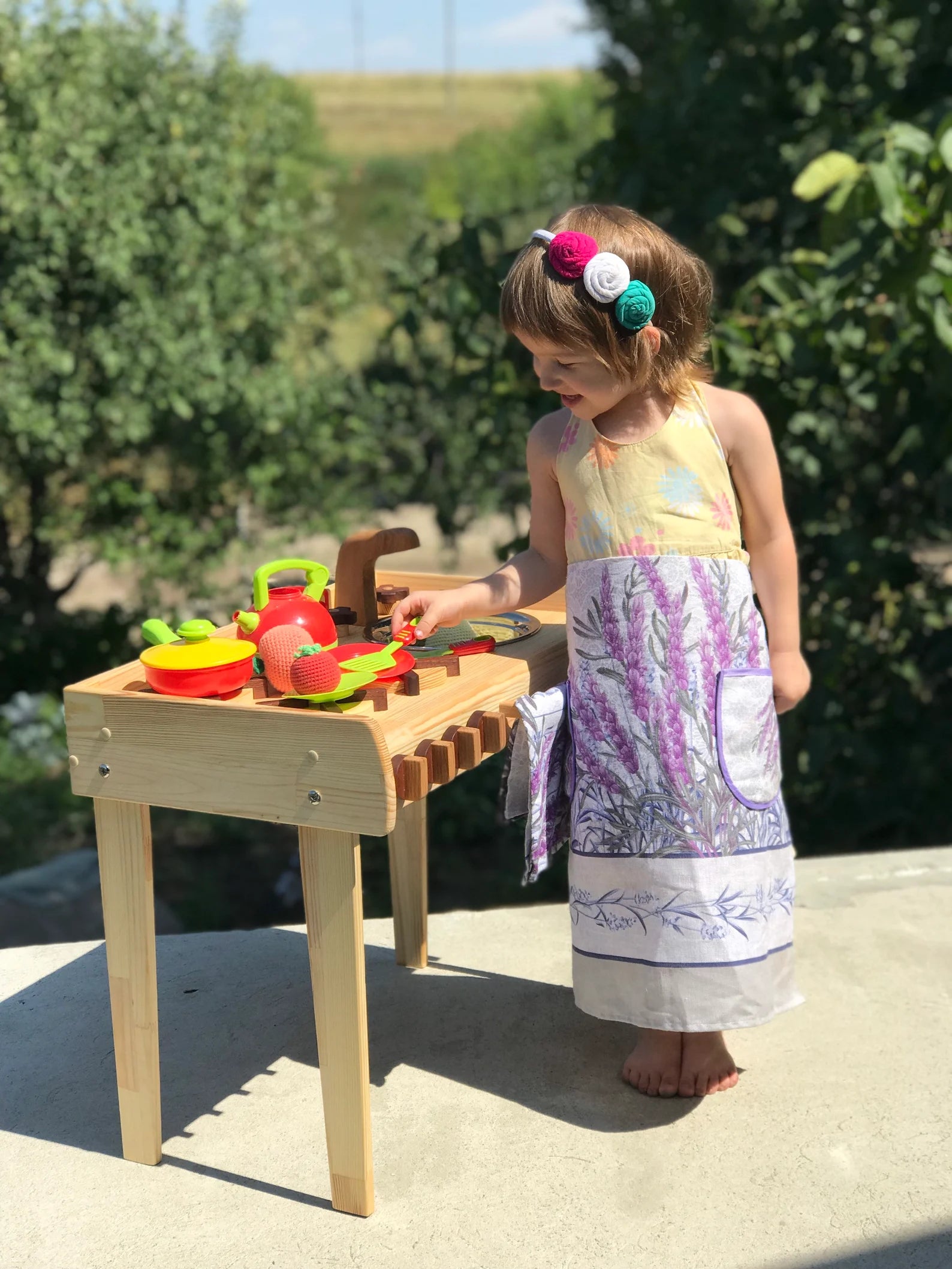 Wooden Stove and Sink Kitchen Play Set