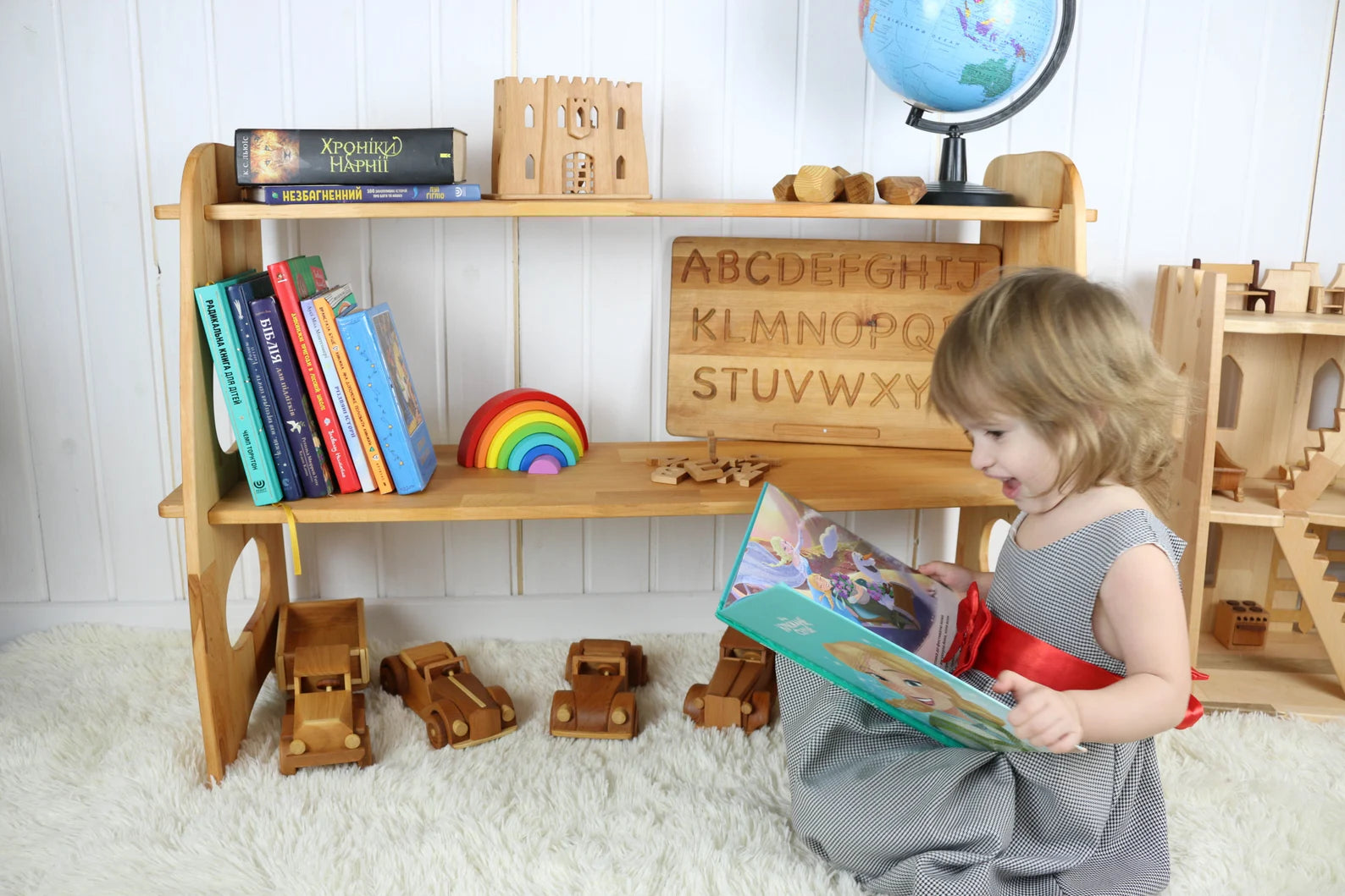 Wooden Storage Kids Bookshelf