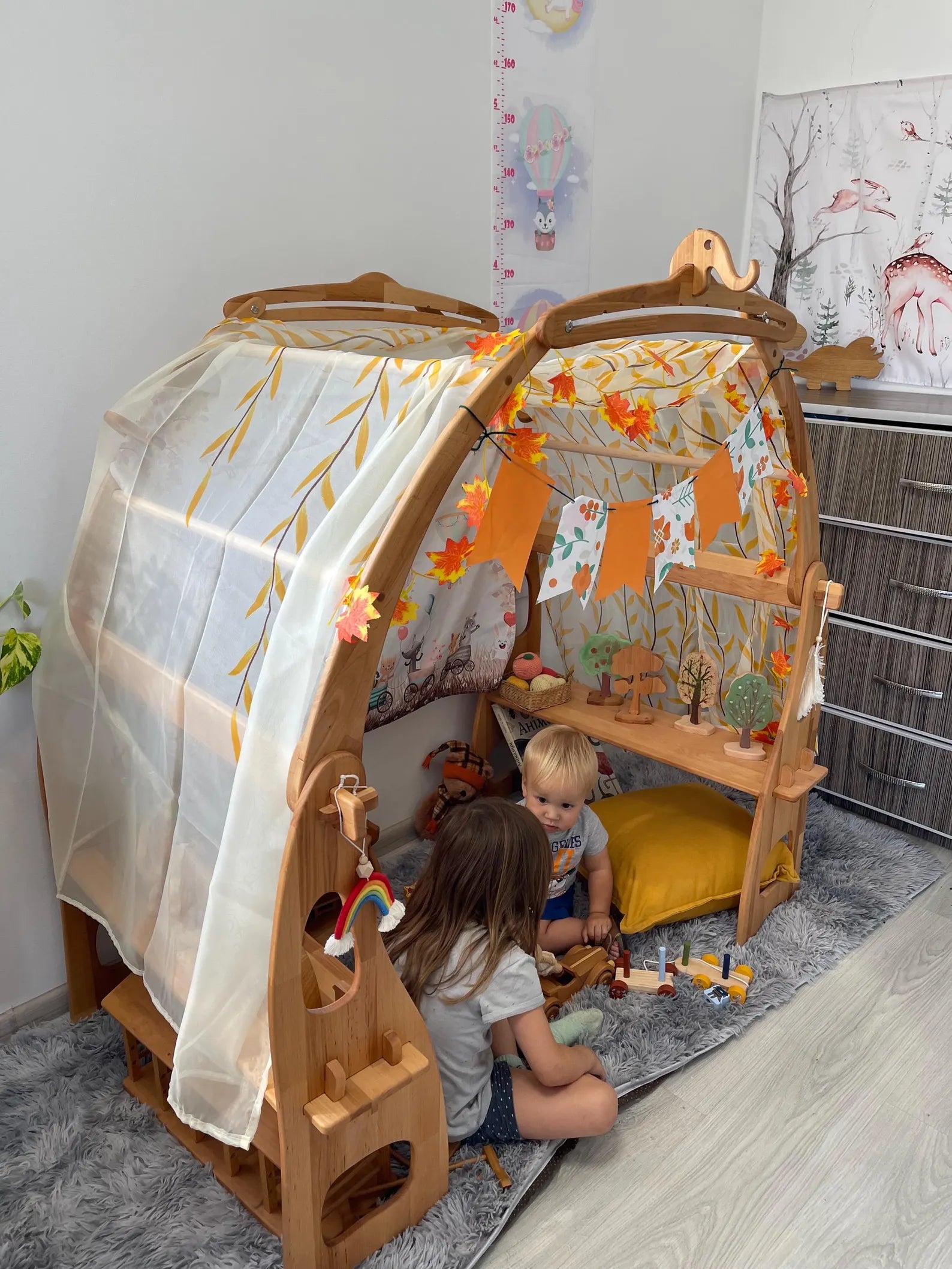 Fabric Flowers Canopy for Playstands