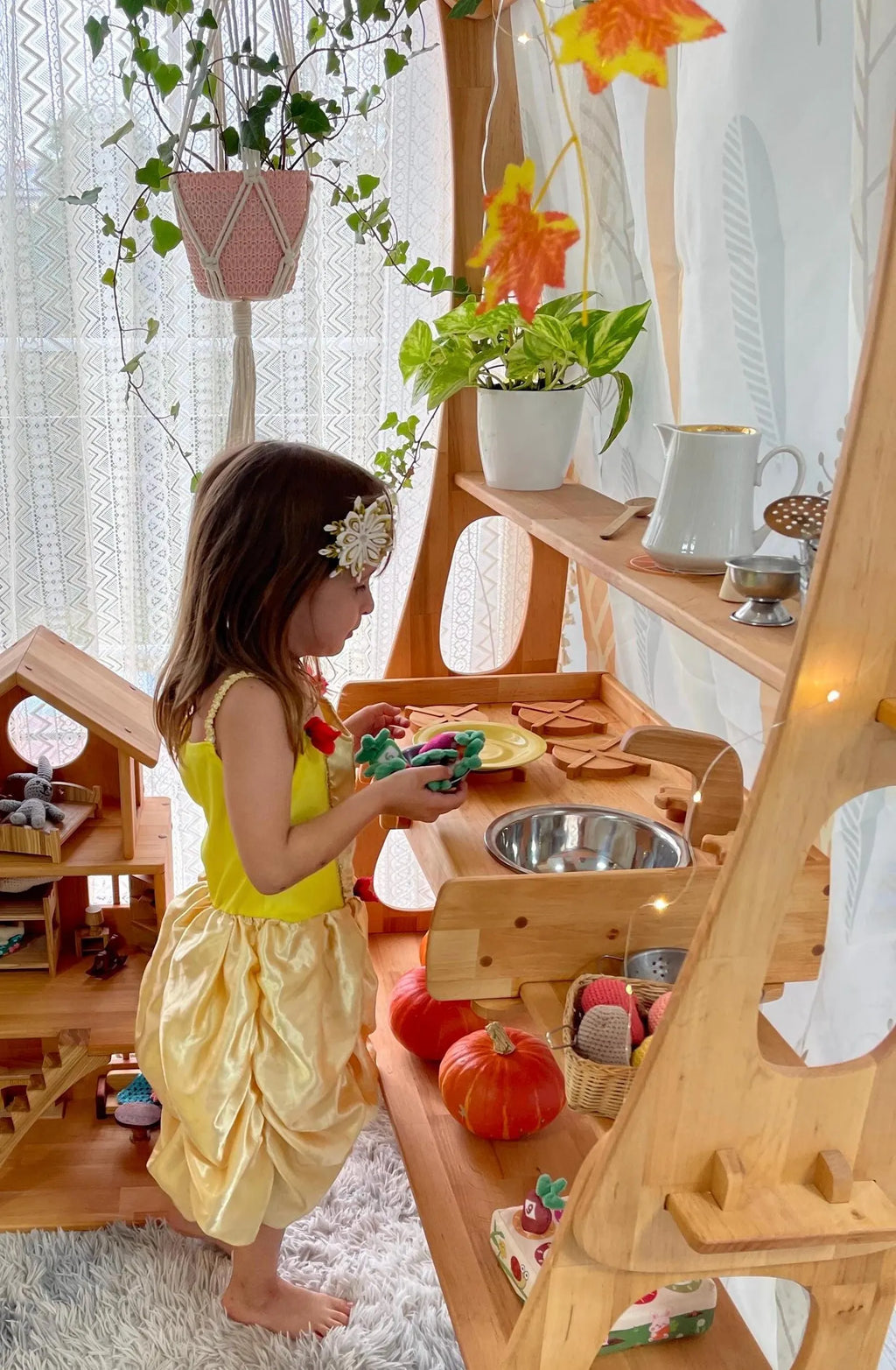 Wooden Stove and Sink Kitchen Play Set