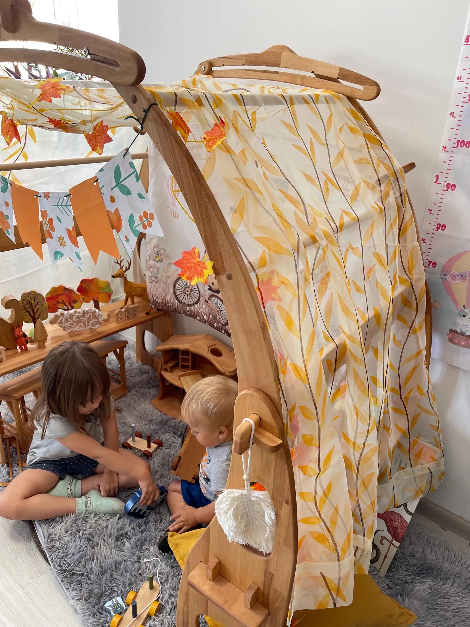 Fabric Flowers Canopy for Playstands