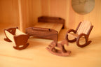 Set of rocking hourse cradle & rocking chair 1/16