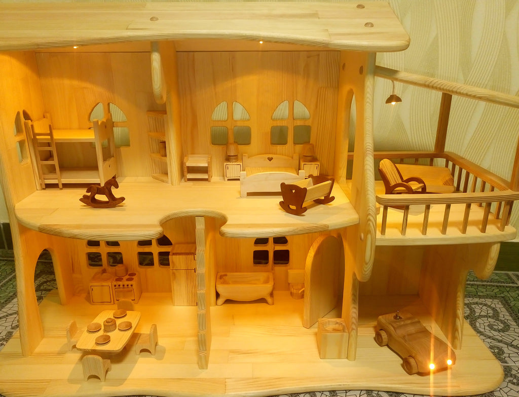 Set of rocking hourse cradle & rocking chair 1/16