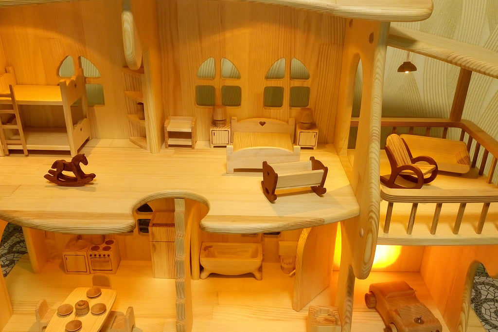 Set of rocking hourse cradle & rocking chair 1/16