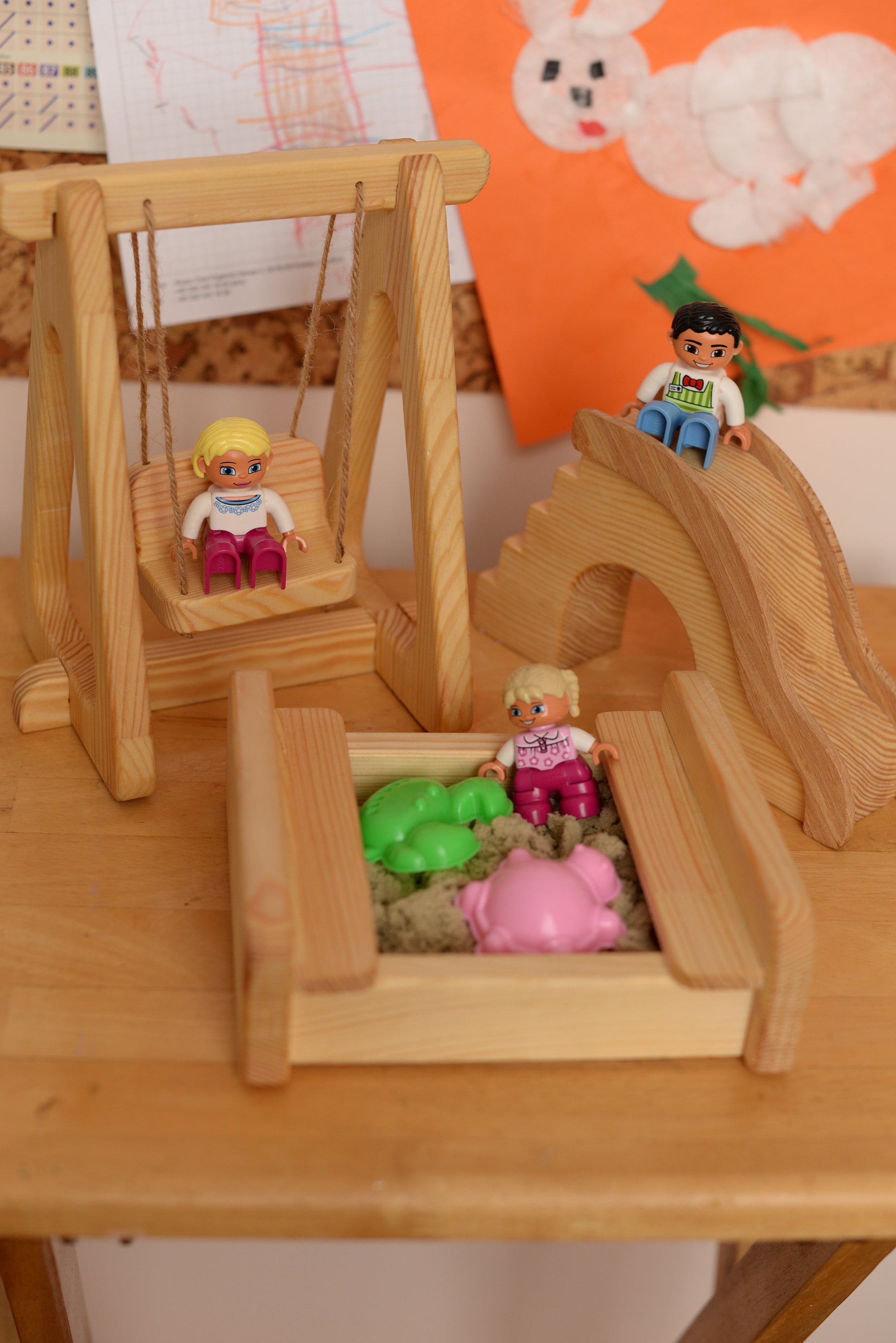 Maileg Furniture set of sandbox, swing, slide