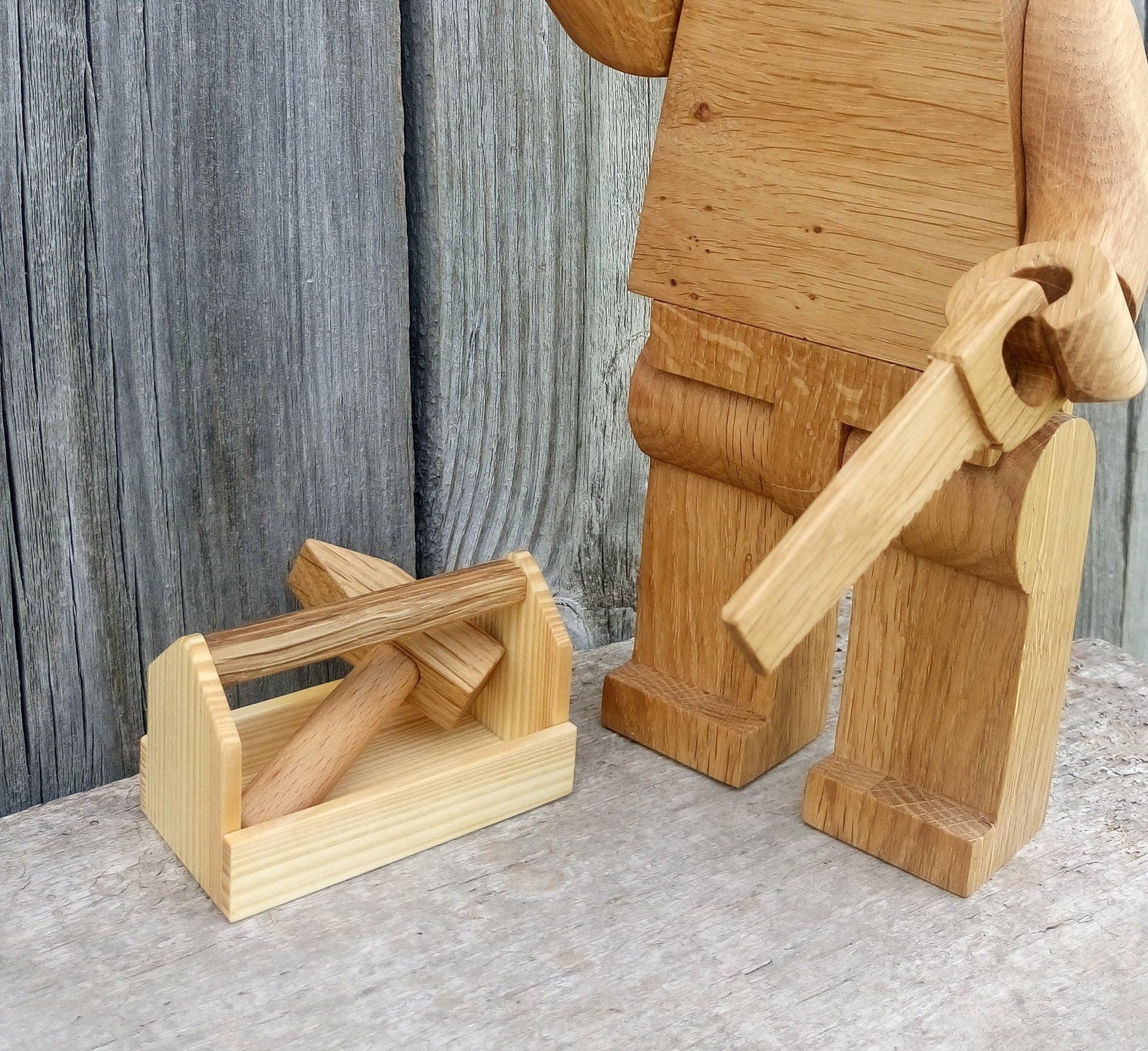 Tools Box, Hammer and saw for wooden man