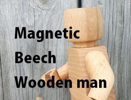 Wooden magnetic man 25cm/10in
