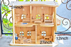 Dollhouse with Light and Redwood furniture 1:16 Scale