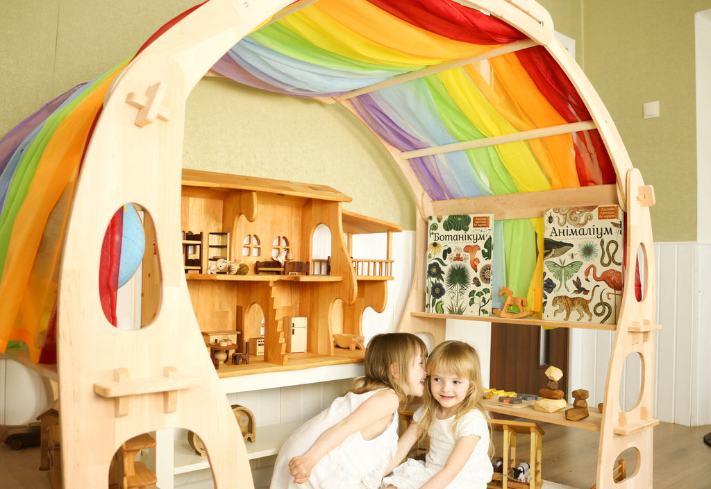 Rainbow fabric For Playstand