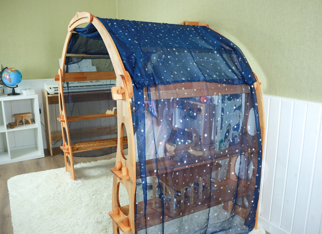 Dark blue with silver stars fabric