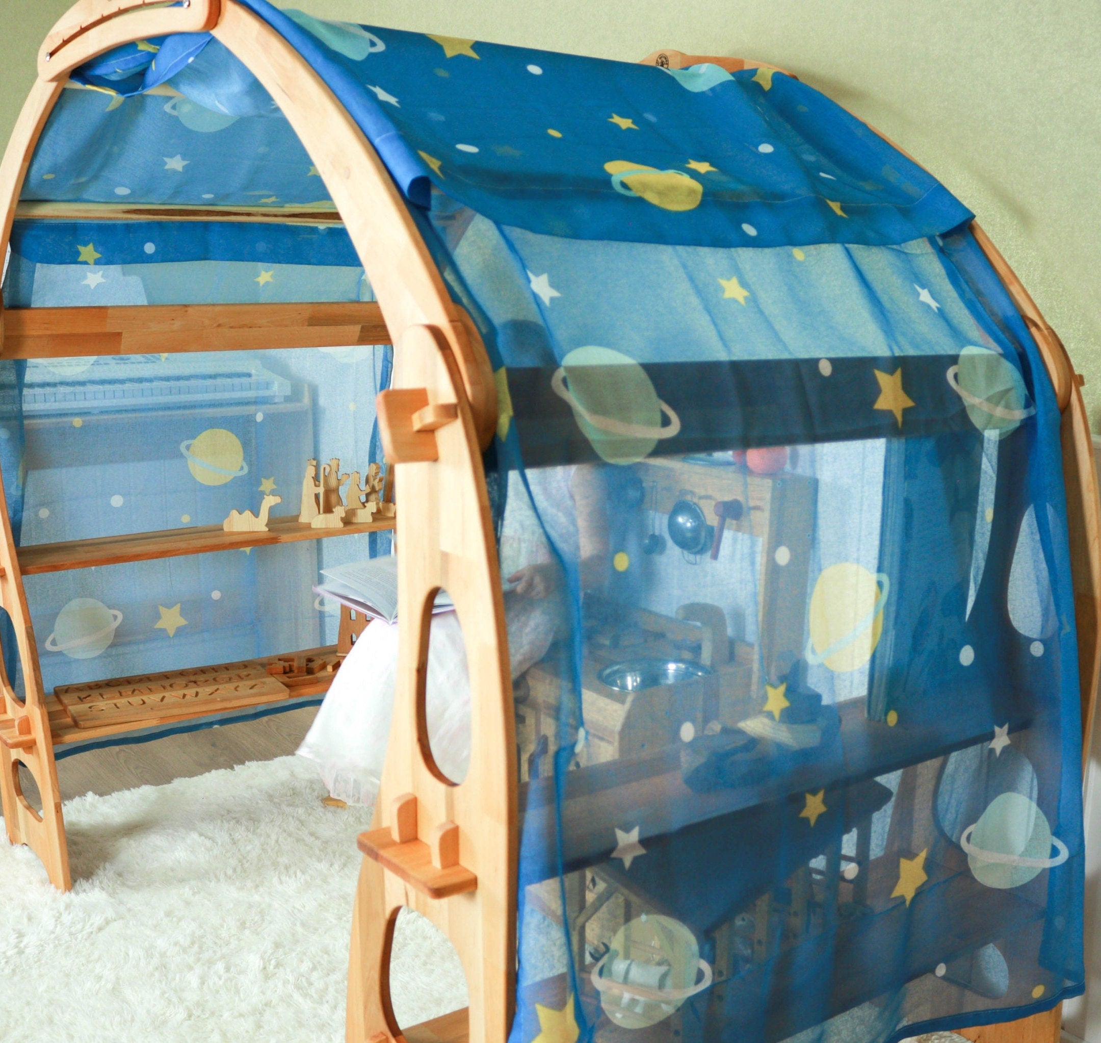 Dark blue with silver stars fabric