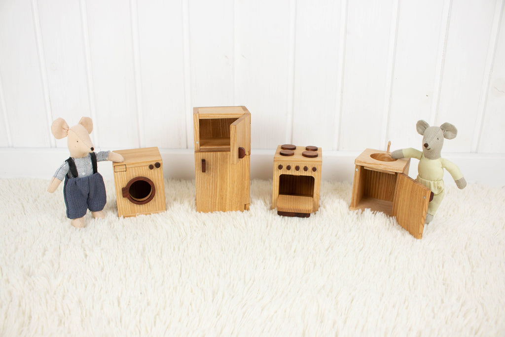 Maileg Kitchen set: Fridge Stove Sink Washing machine