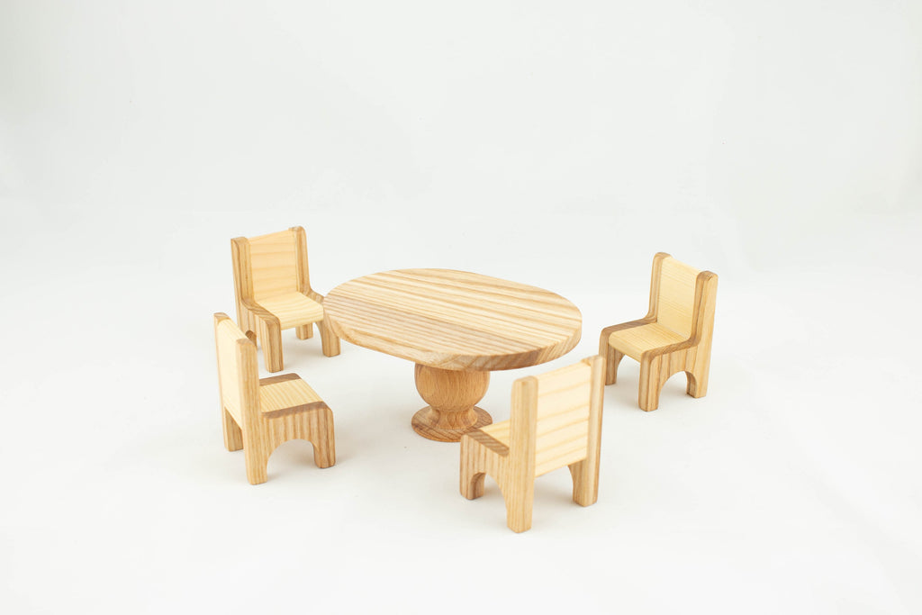 Wooden Table & Chairs  1/16 scale