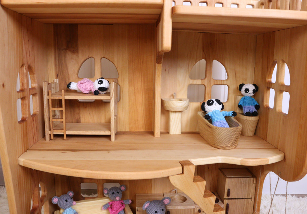 Dolls for dollhouse Panda family Amigurumi