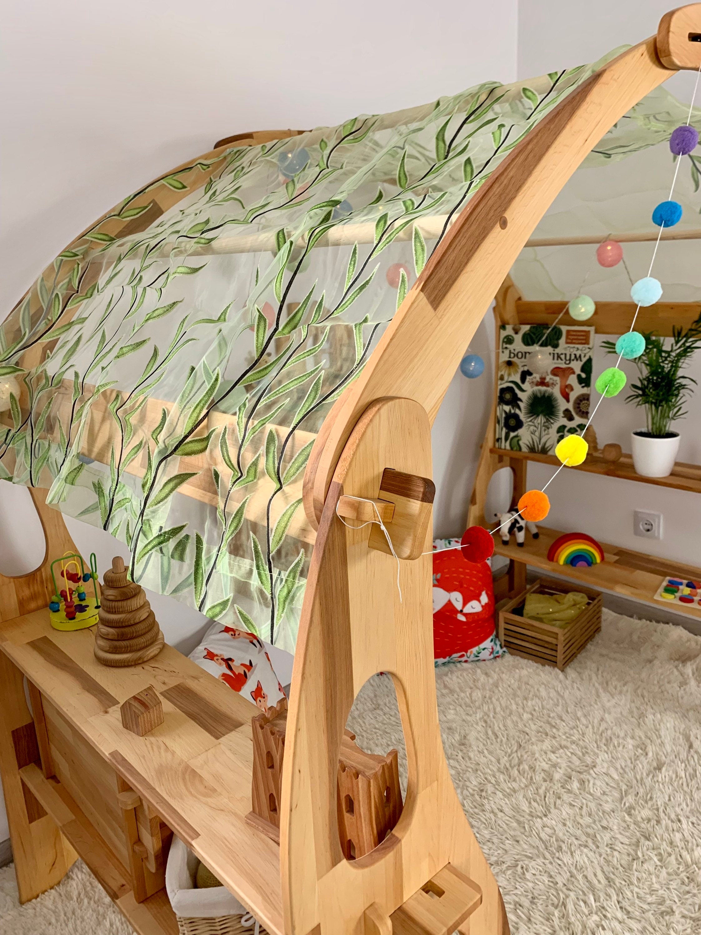 Fabric Green Fall leaves Canopy for Playstands