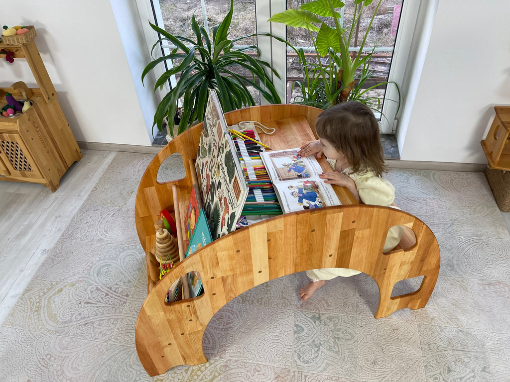 Desk, Table, Chair and Books shelf