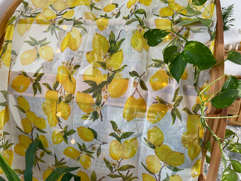 Fabric Yellow Lemon leaves Canopy for Playstands