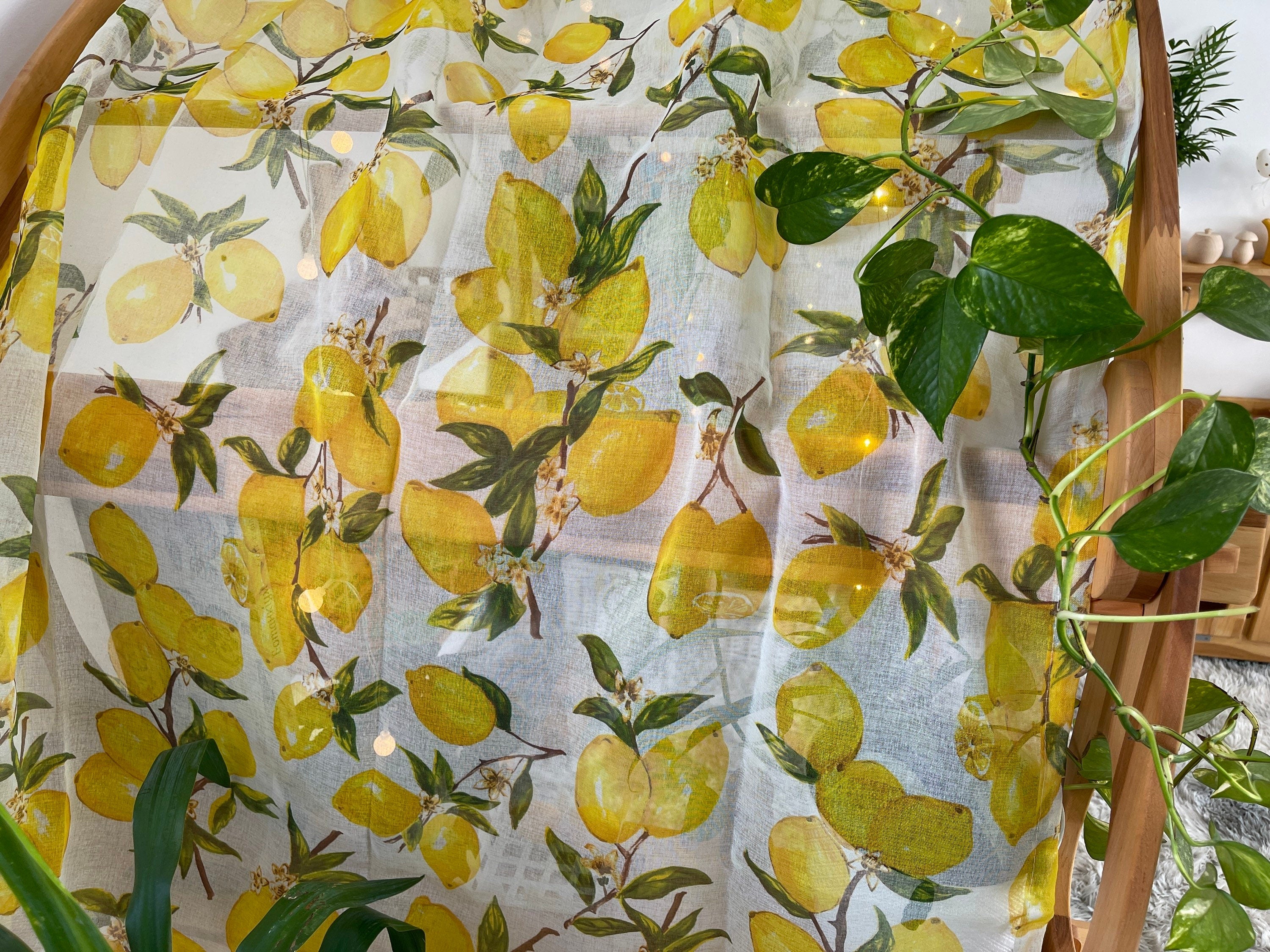 Fabric Yellow Lemon leaves Canopy for Playstands