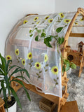 Fabric Embroidery white Sunflower