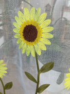 Fabric Embroidery white Sunflower