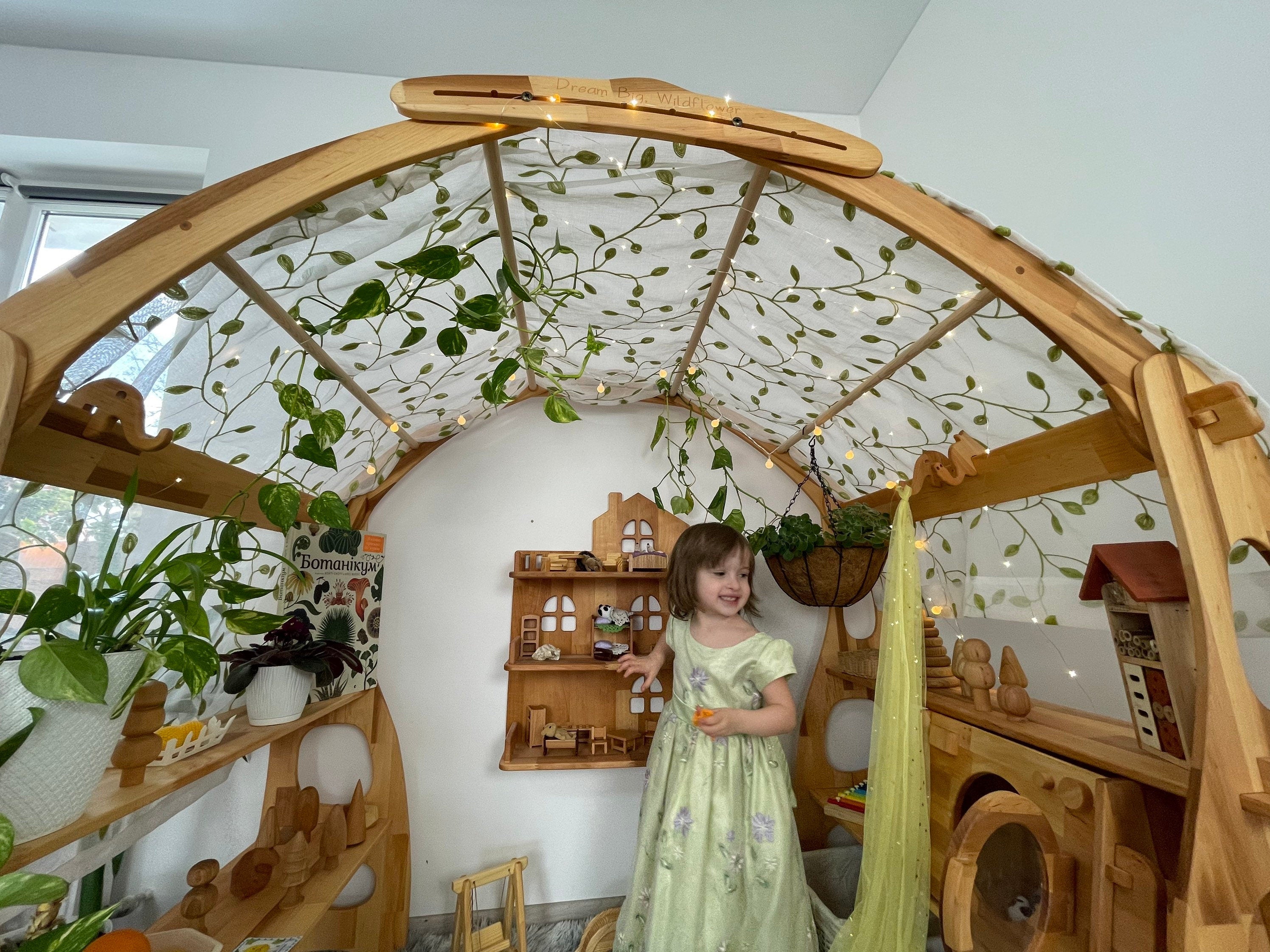 White birds fabrics Embroidered Canopy