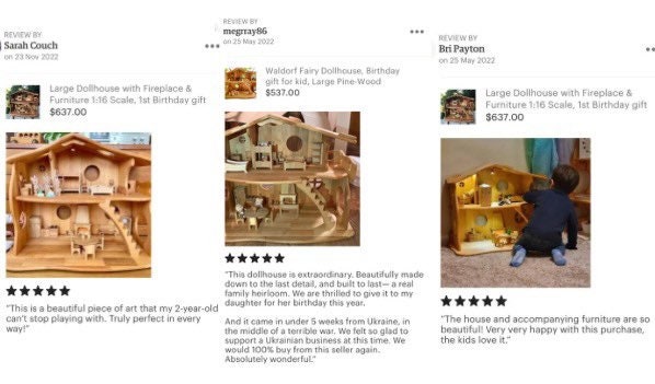 Large Dollhouse with Fireplace 1:16 Scale