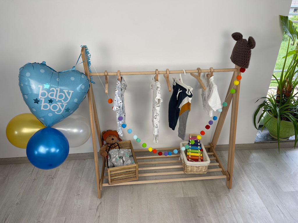 Kids Clothing Rack – Freestanding Nursery Storage