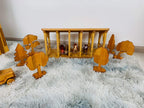 Set of wooden toy trees