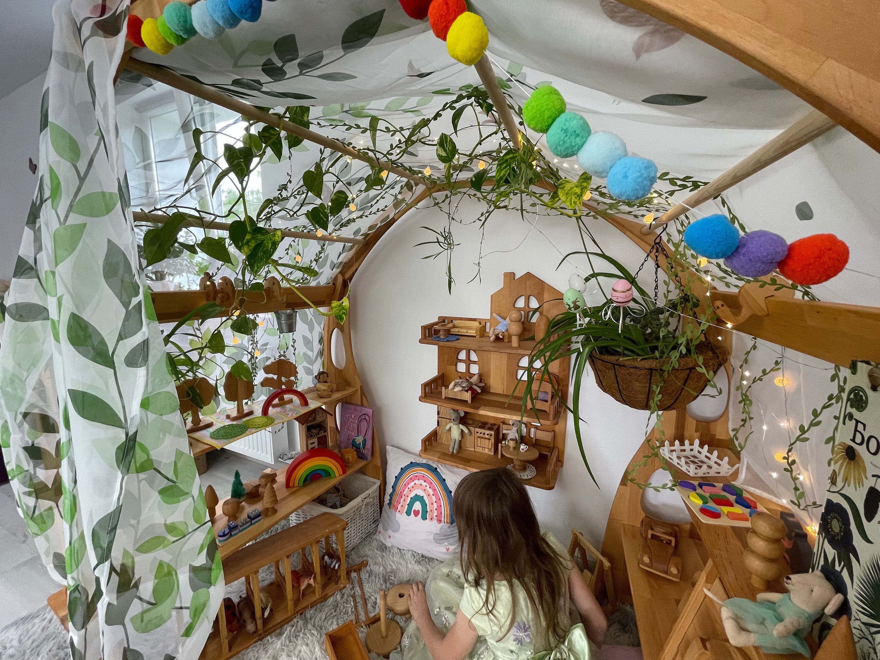 Botanical Leaves Fabric Canopy for Playstands