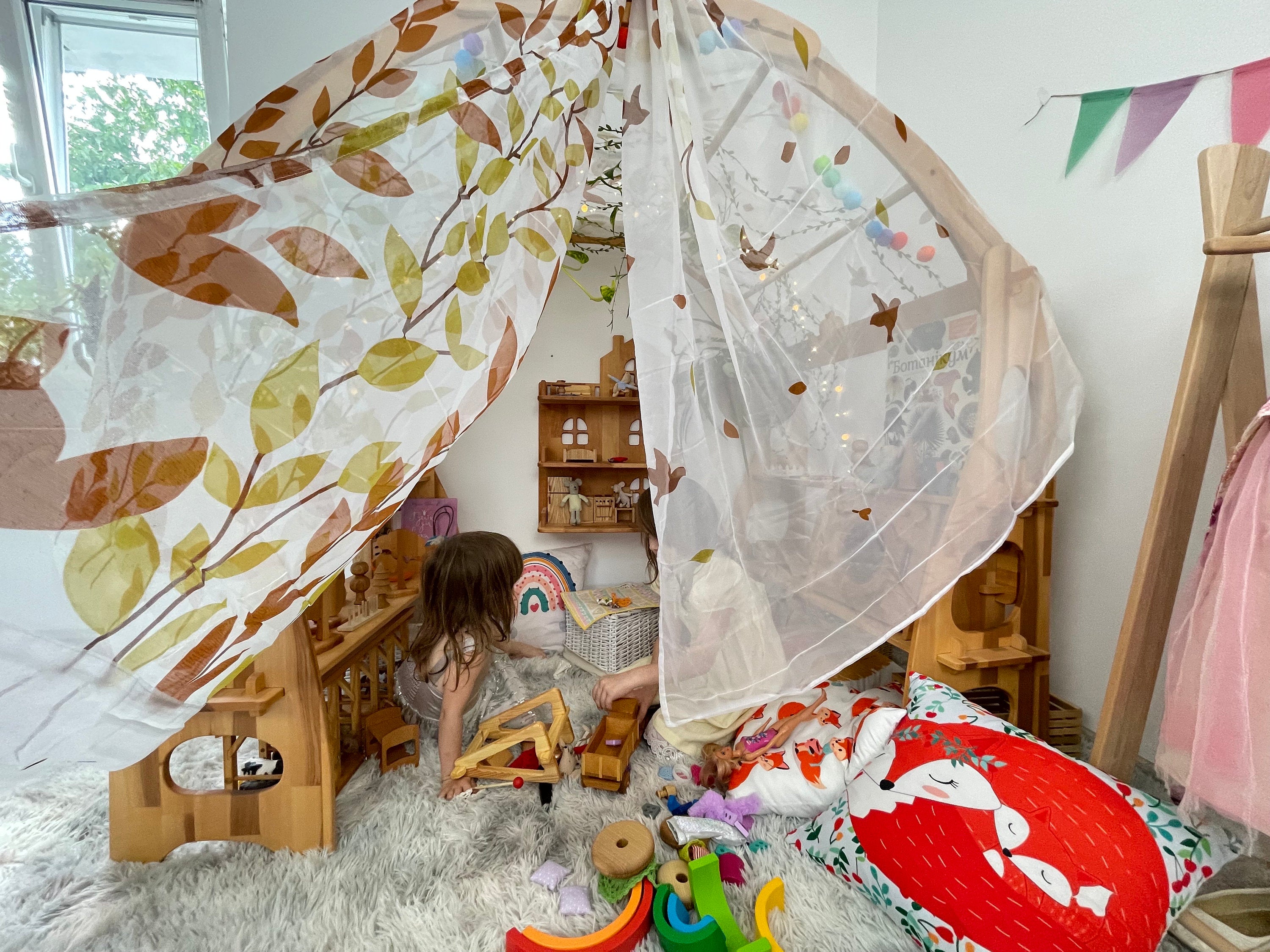 Botanical Leaves Fabric Canopy for Playstands