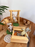 Set of sandbox, swing, slide.