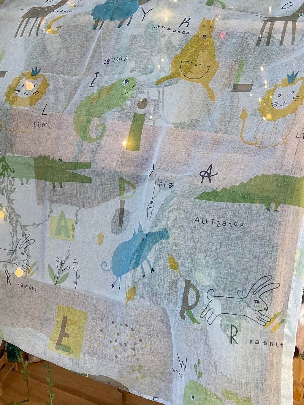 Jungle ABC animals fabric