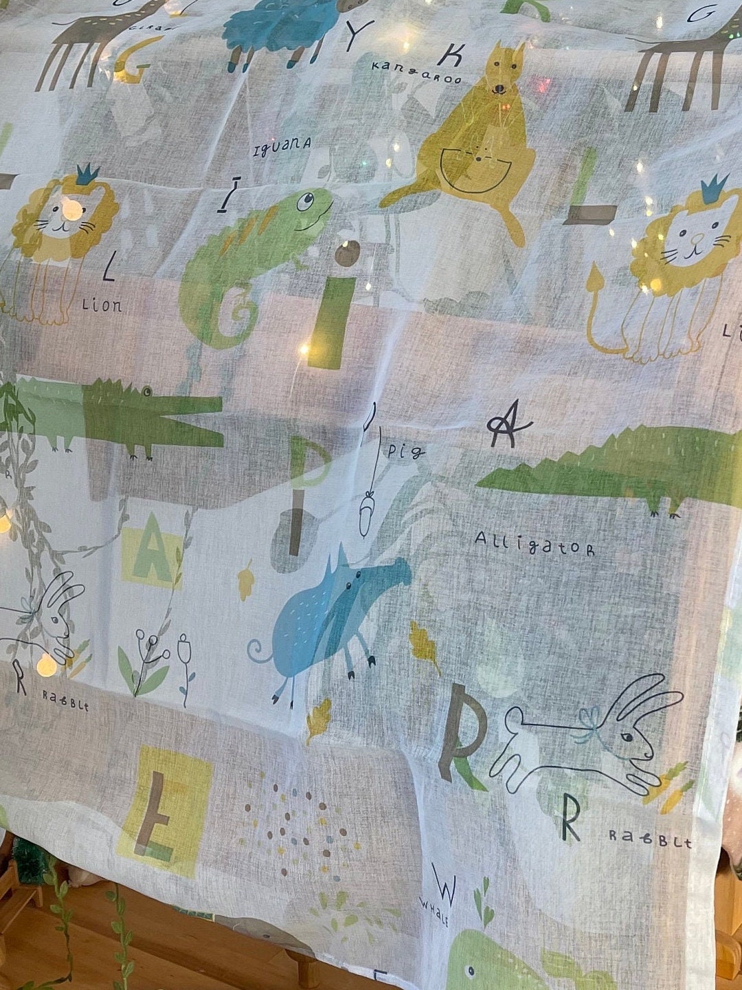 Jungle ABC animals fabric