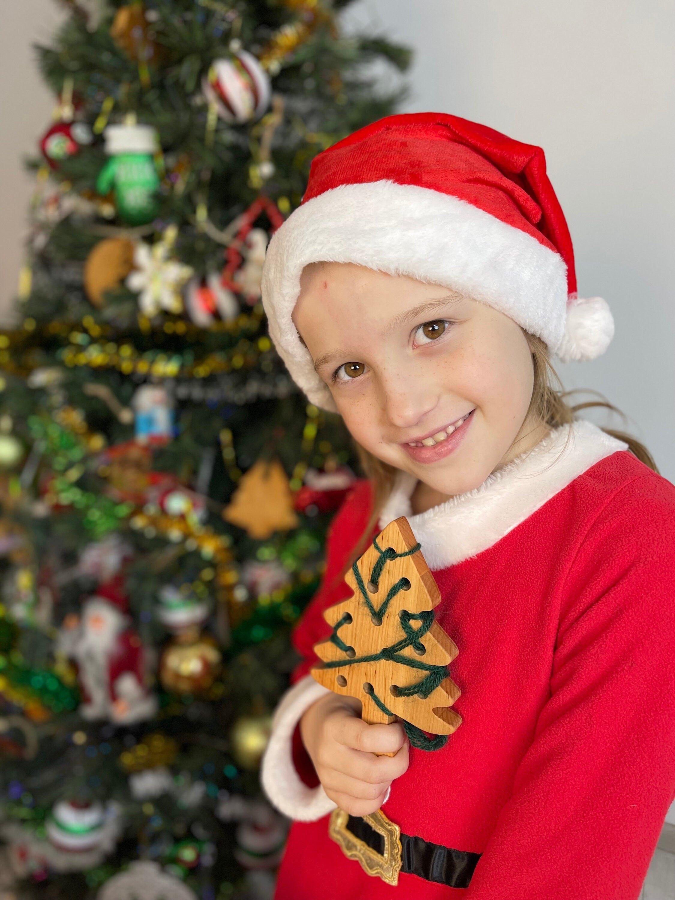 Wooden lacing education toy Easter Bunny