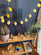Set of wooden toy mini houses
