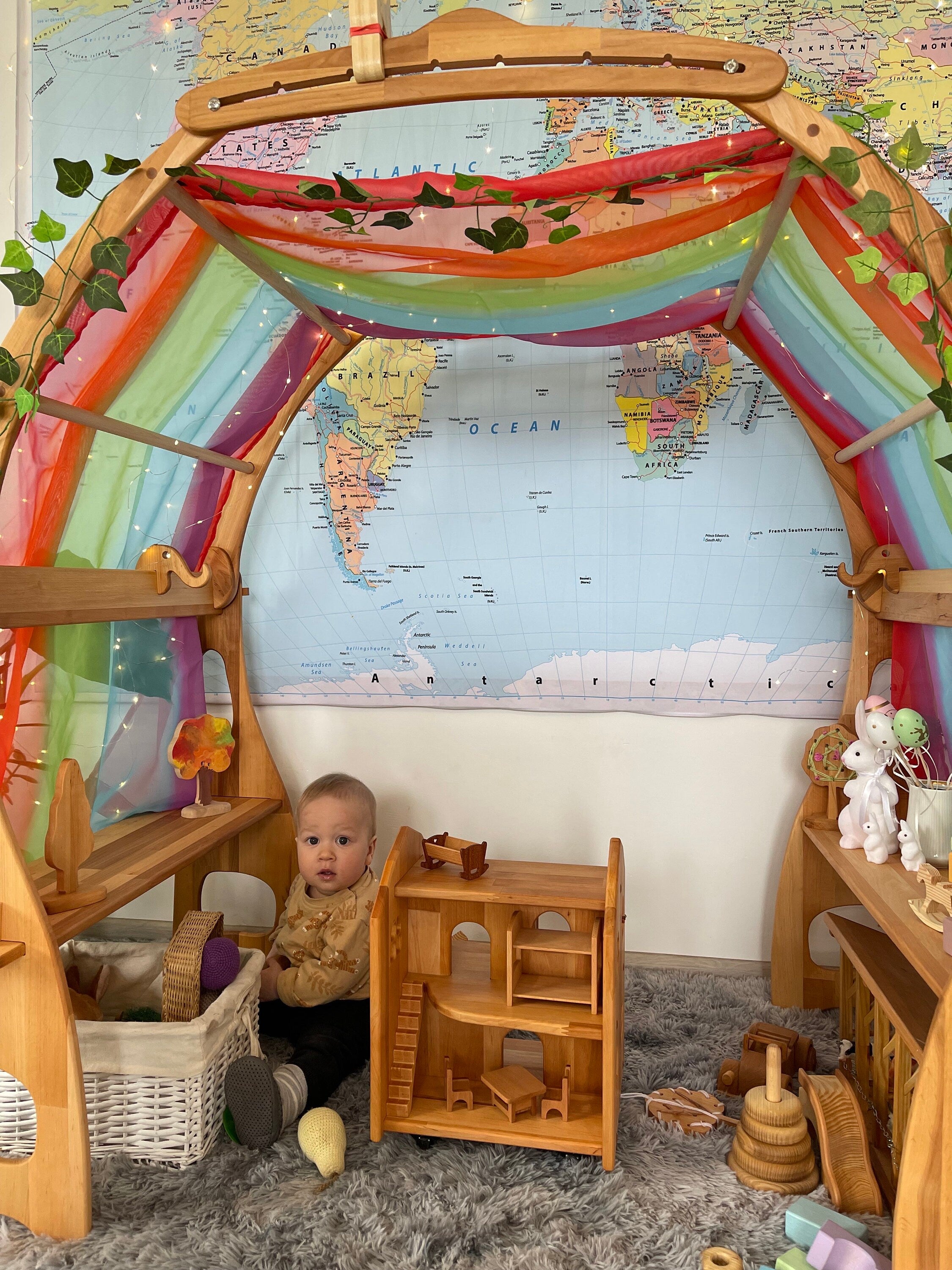 Rainbow fabric Playstand Canopy