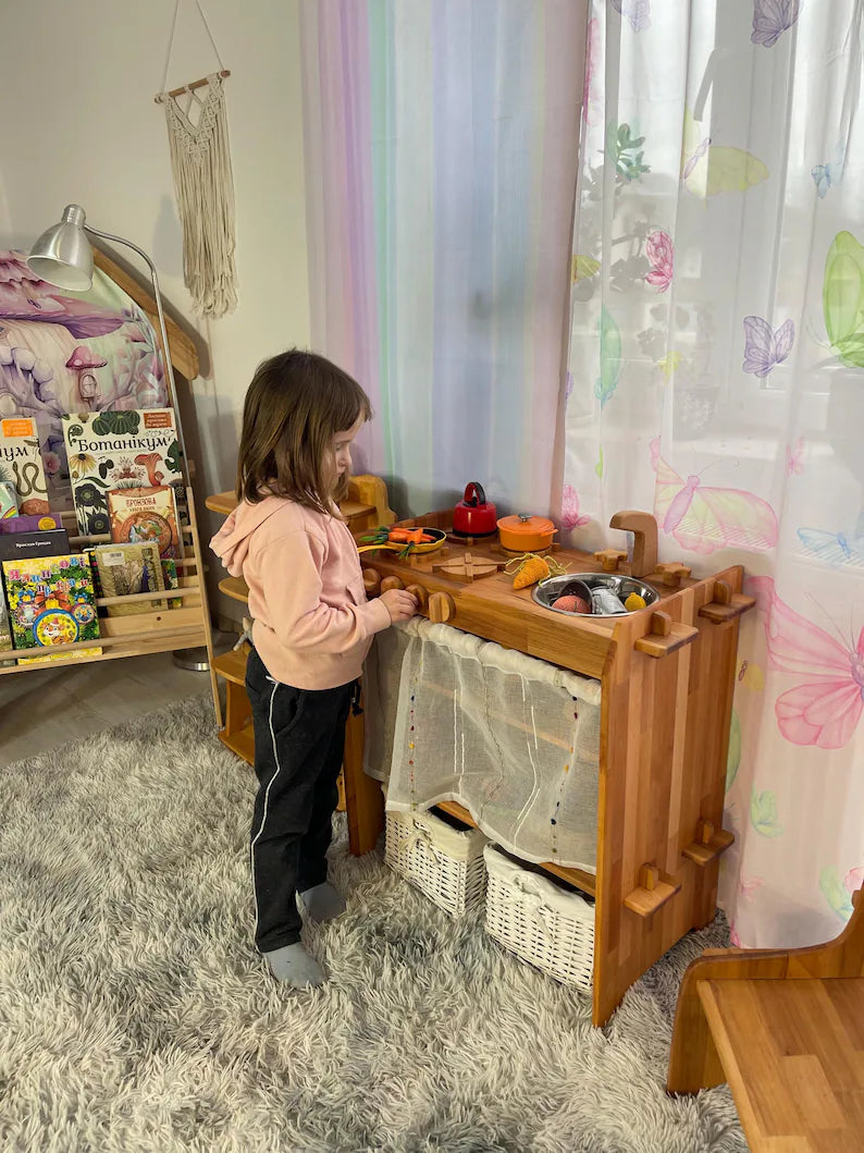 Wooden Stove and Sink Kitchen Play Set