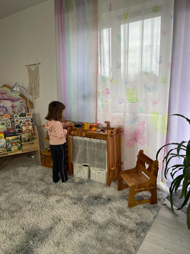 Wooden Stove and Sink Kitchen Play Set