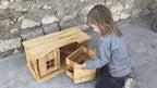 Waldorf wooden stackable dollhouse kit with furniture for kids  